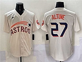 Men's Houston Astros #27 Jose Altuve Cream Throwback Cooperstown Collection Limited Stitched Jersey,baseball caps,new era cap wholesale,wholesale hats